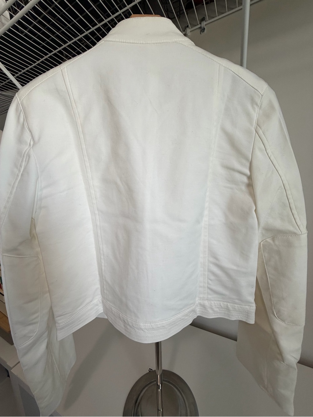 Women’s White Moto-Style Jacket - Picture 7 of 7